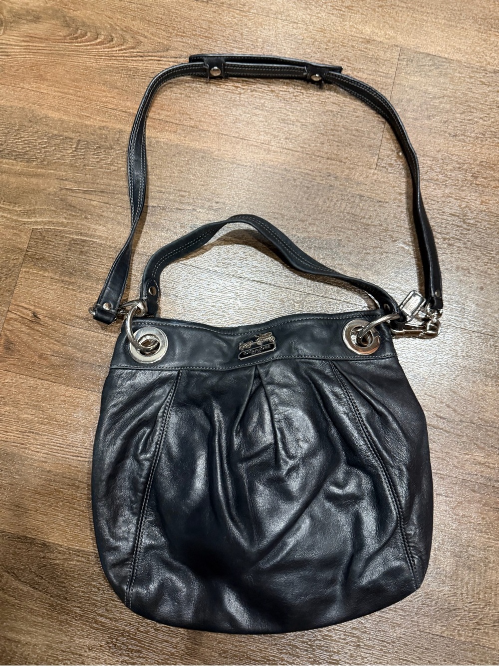 Authentic COACH Parker Hippie Black Leather Bag GUC! 13411
